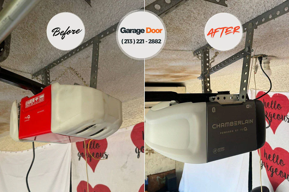 Before and after: garage door repair Escatawpa, MS